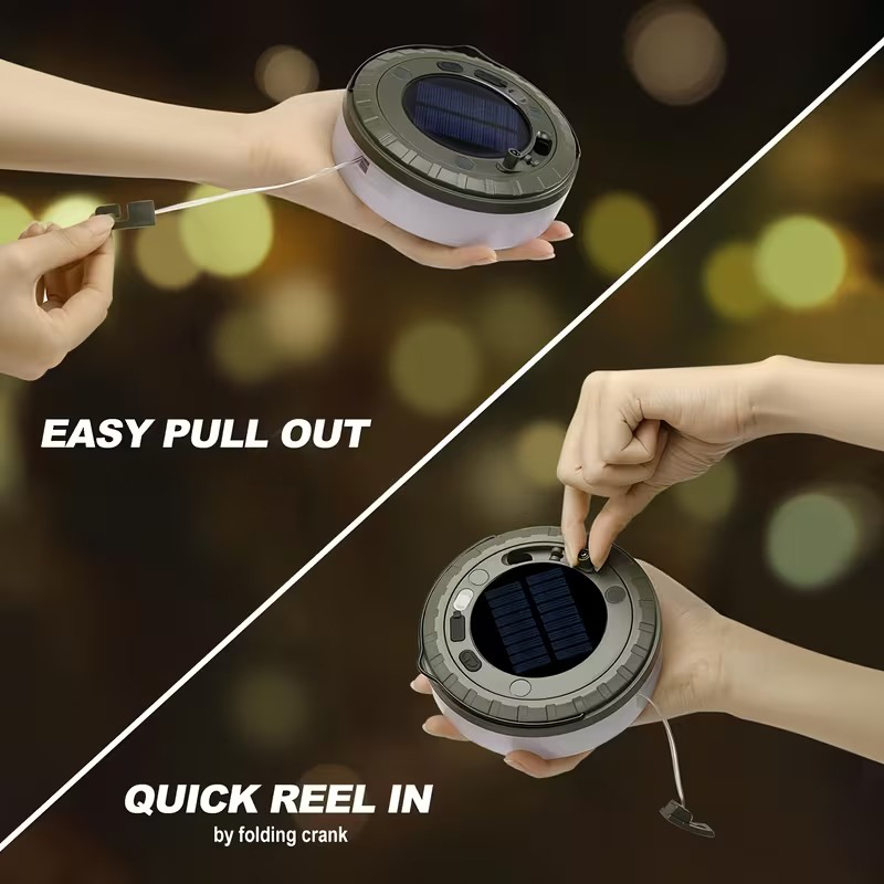 Solar Camping Lantern with 10m String Lights